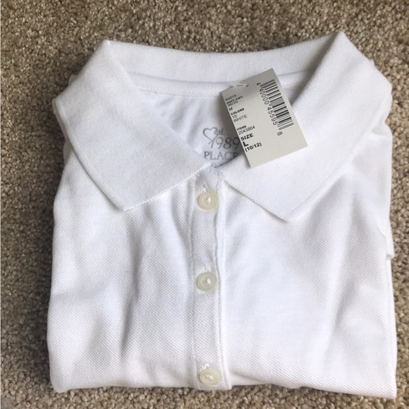 White polo long sleeve children’s place size 10-12 uniform top NWT - Picture 4 of 7